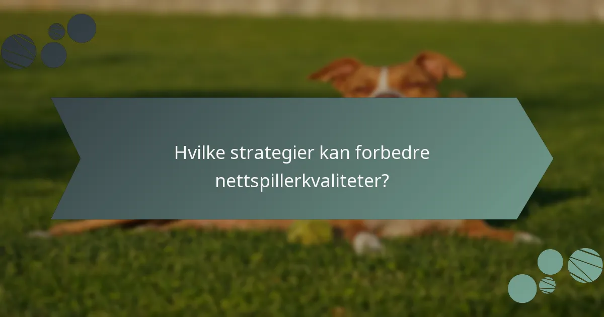 Hvilke strategier kan forbedre nettspillerkvaliteter?