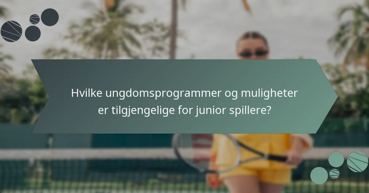 Hvilke ungdomsprogrammer og muligheter er tilgjengelige for junior spillere?