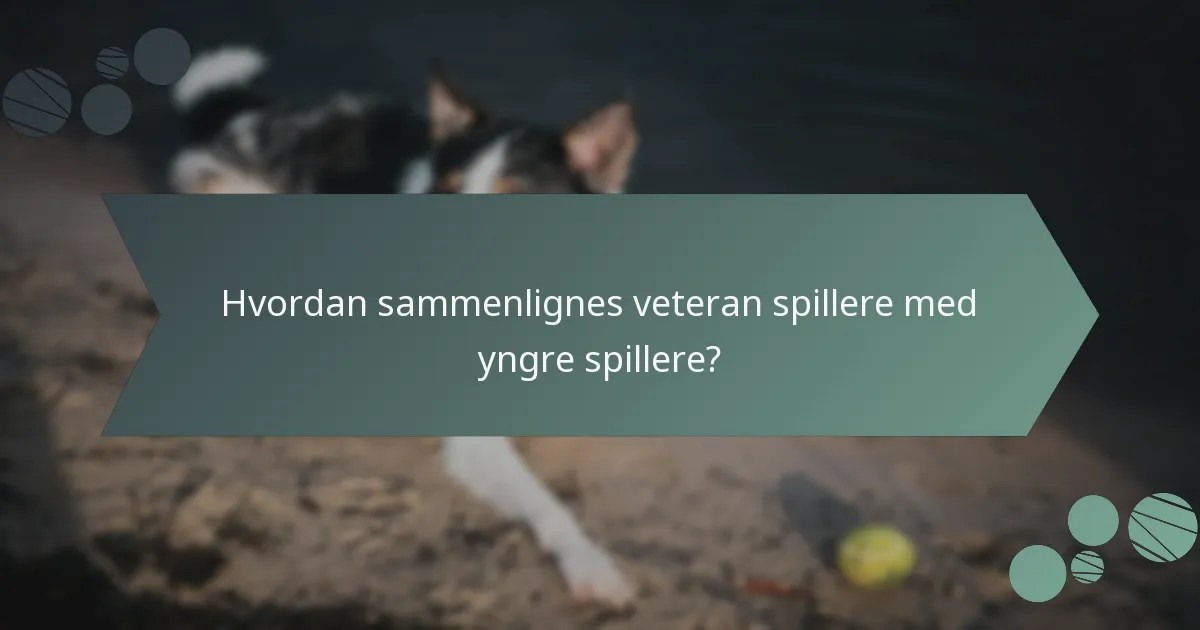 Hvordan sammenlignes veteran spillere med yngre spillere?